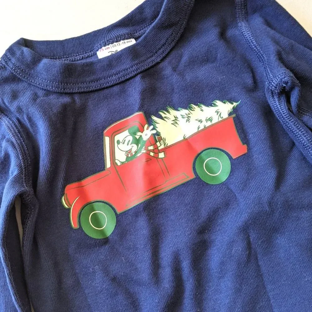 Hanna Andersson Disney Pajamas Baby Size 12-18m Christmas Mickey Mouse
